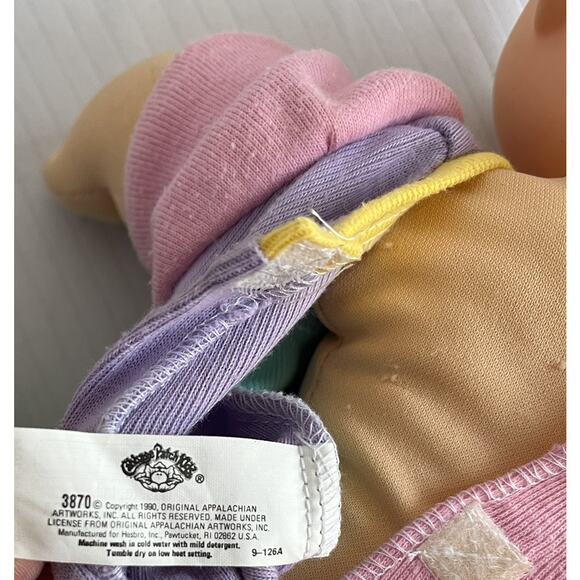 Vintage 1984 Cabbage Patch Kids Baby Boy Doll Red Hair in Pastel Pajamas - Picture 7 of 7